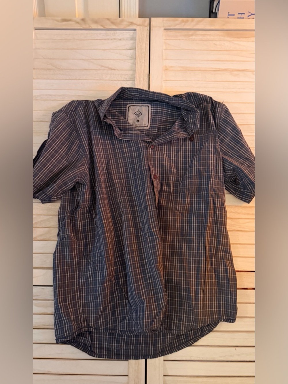 Prana Men's Plaid Button-Up Shirt - Navy